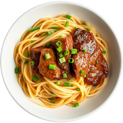 Garlic Noodles with Shaken Filet Mignon dish