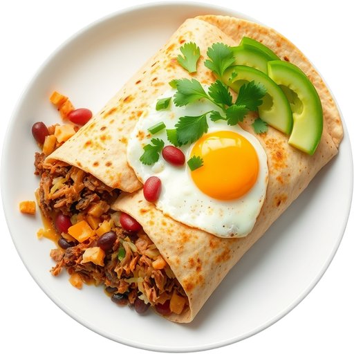 Breakfast Machaca Burrito dish