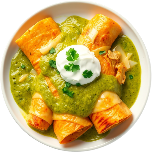 Chicken Enchiladas with Green Sauce dish