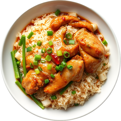 Steamed Chicken with Crispy Rice dish