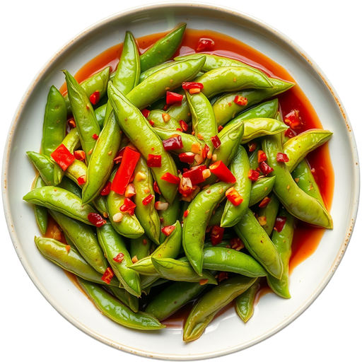 Spicy Garlic Edamame dish