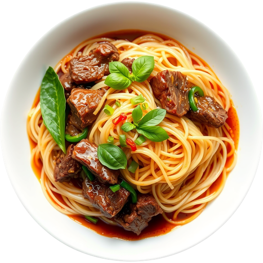 Beef Drunken Noodle dish