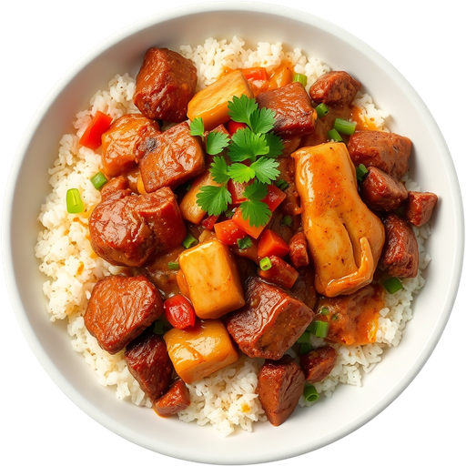 Chicken and Beef Bowl dish