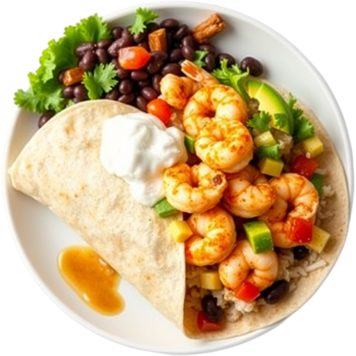 Baja Shrimp Burrito dish