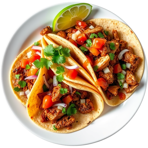 Taco Plate with Carne Asada and Chicken dish