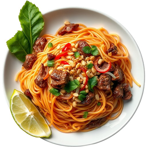Beef Pad Thai dish