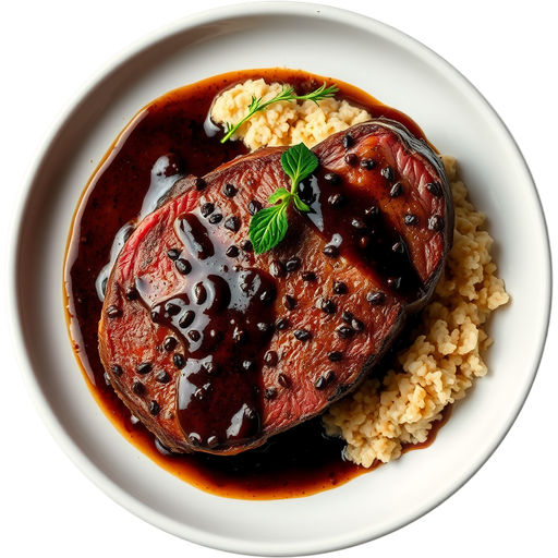 Filet Mignon with Black Pepper Sauce dish