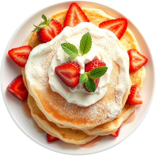 Strawberry Fluffy Pancake dish
