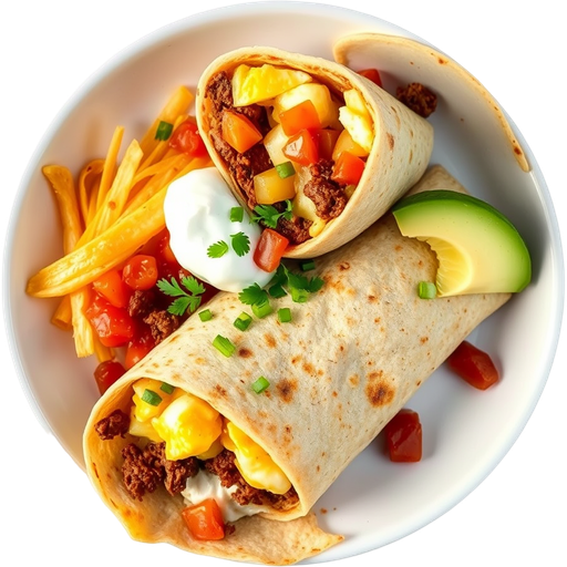 Carne Asada Breakfast Burrito dish