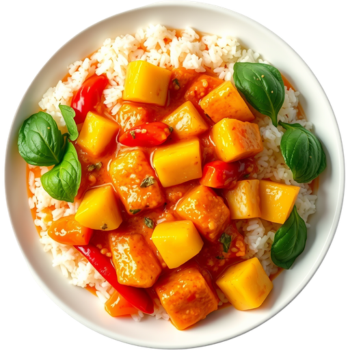Pineapple Red Curry with Rice dish