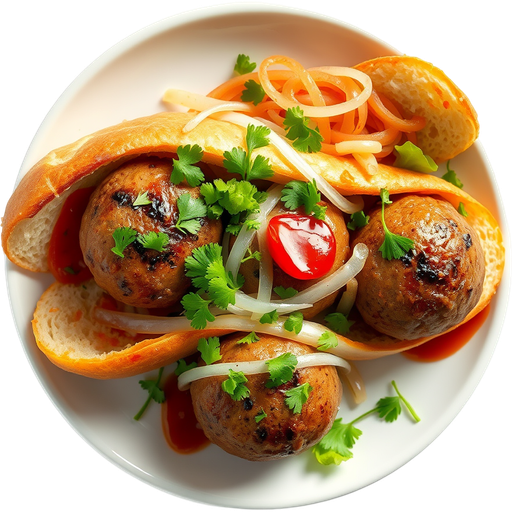 Xiu Mai Meatball Sandwich dish