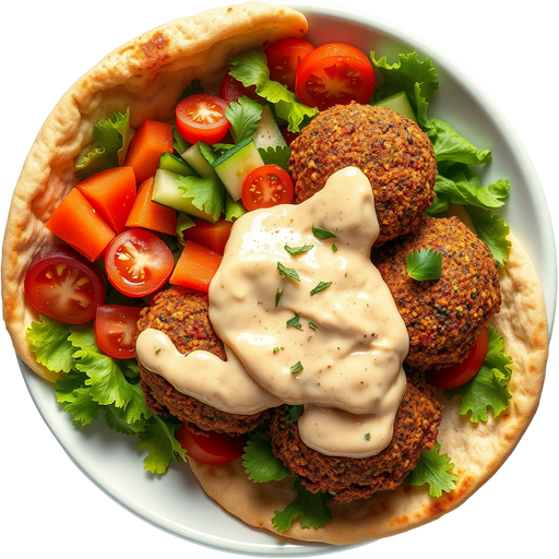 Falafel and Chicken Pita Sandwich dish