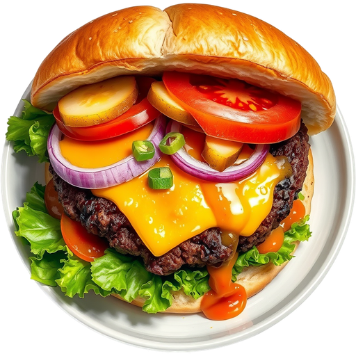 Curious Palate Grass-Fed Beef Burger dish