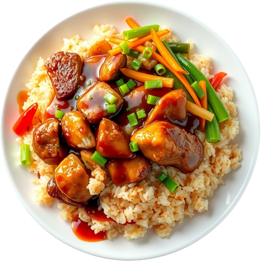 Chicken/Beef Teriyaki Rice Combo dish