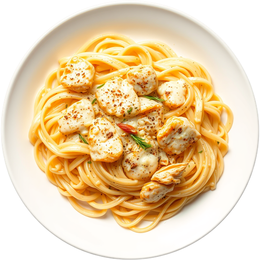 Chicken Fettuccine Alfredo dish