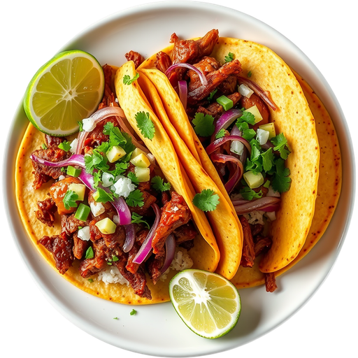 Carnitas and Pastor Tacos dish
