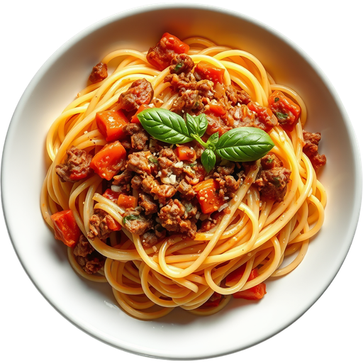 Fettuccine Bolognese dish