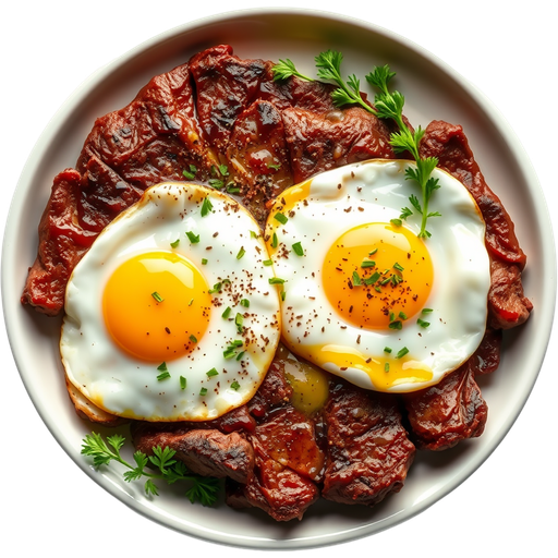 Steak and Eggs dish