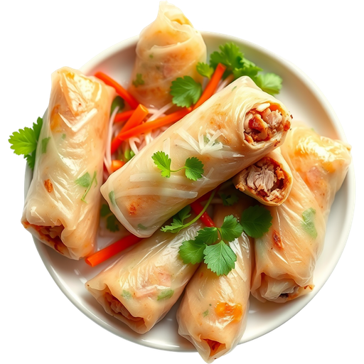 Roasted Pork Spring Rolls dish