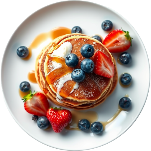 Red & Blue Pancakes dish