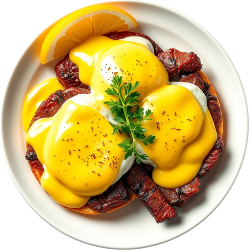 Steak Eggs Benedict dish