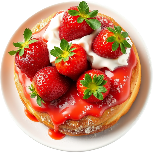 Fresh Strawberry Cronut dish