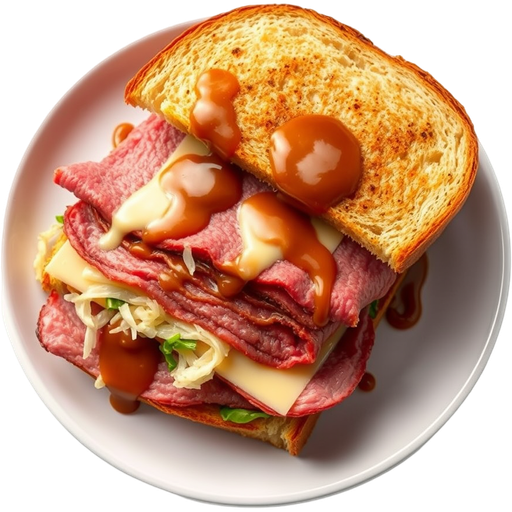 Pastrami Reuben Sandwich dish