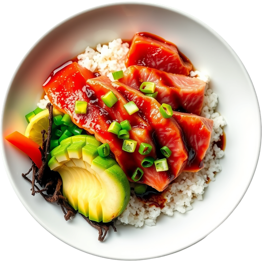 Hawaiian Style Ahi Tuna Poke Bowl dish