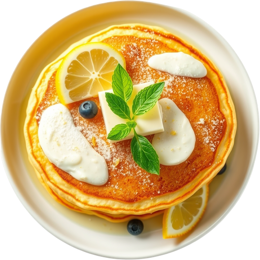 Lemon Ricotta Pancakes dish