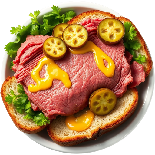 Hot Corned Beef sandwich dish