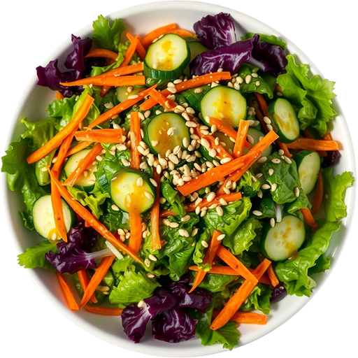 Salad with Ginger Sesame Dressing dish