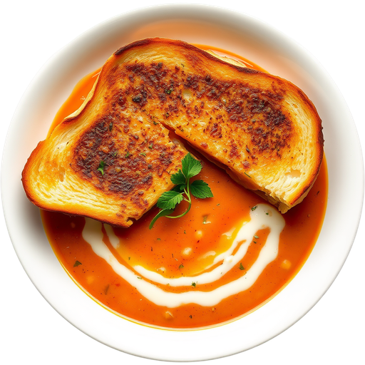 Grilled Cheese and Bisque dish