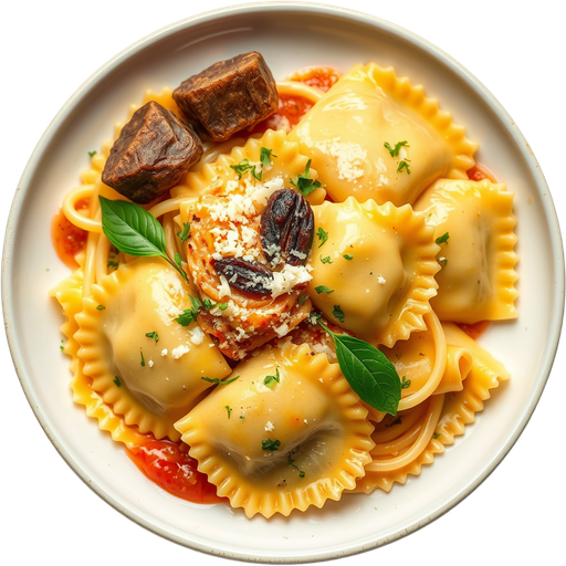Truffle Ravioli dish