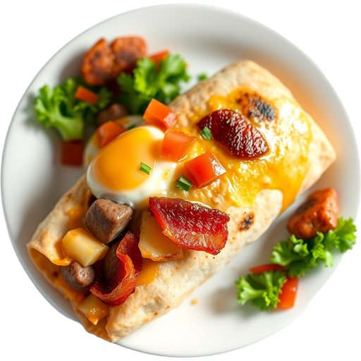 Sausage and Bacon Breakfast Burrito dish