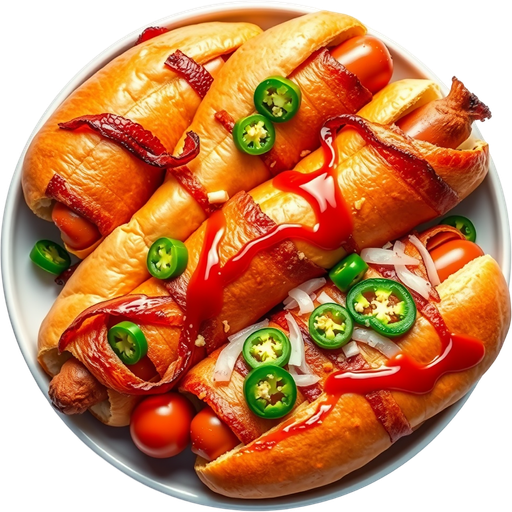 Bacon Wrapped Hot Dogs dish