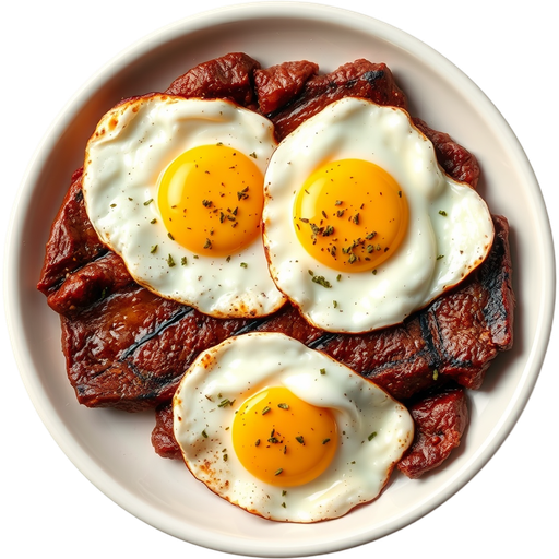 Steak and Eggs dish
