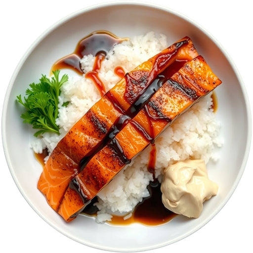 Seared Salmon Sushi with Truffle Oil dish