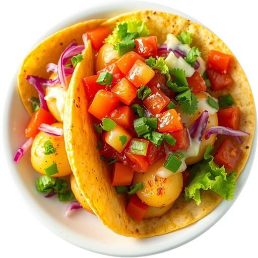 Hard Shell Potato Taco dish