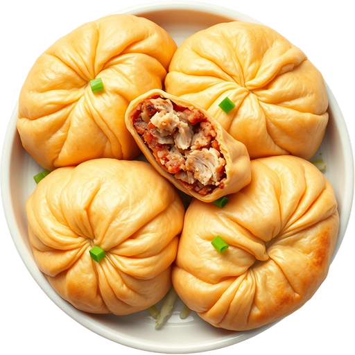 Pan Fried Pork Buns dish