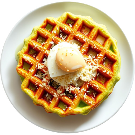 Coconut Pandan Waffle dish