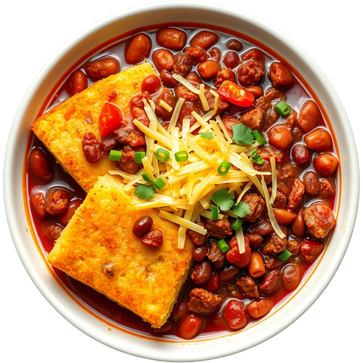 Chili and Cornbread dish
