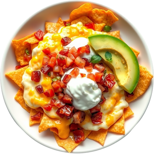 Chilaquiles with Scrambled Eggs and Bacon dish