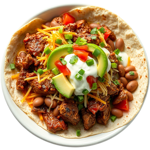 Carne Asada Baleada dish
