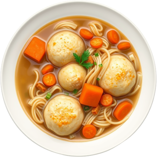 Matzo Ball Soup with Noodles dish