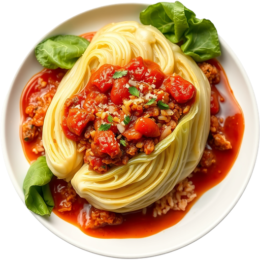 Stuffed Cabbage with Tomato Sauce dish