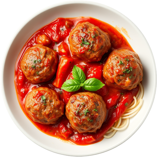 Meatballs in Marinara dish