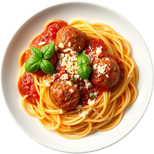 Spaghetti and Meatballs dish