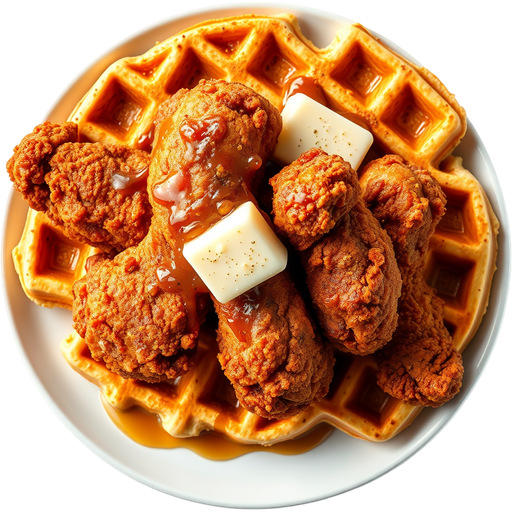 Fried Chicken Wings and Waffles dish