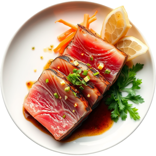 Torched Toro Sashimi dish