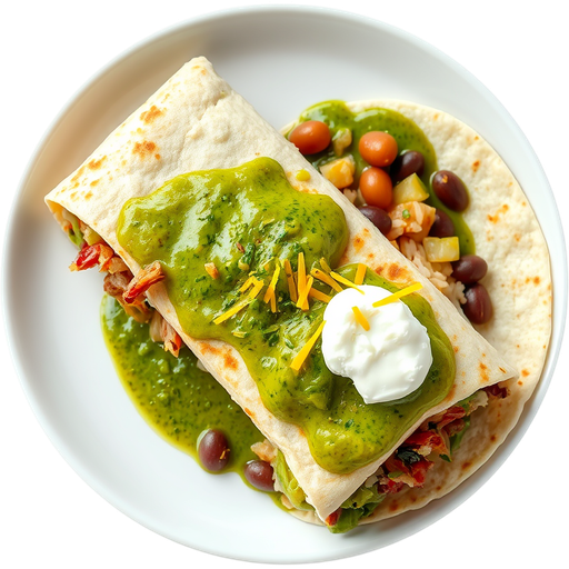 Wet Burrito with Carnitas Verde dish